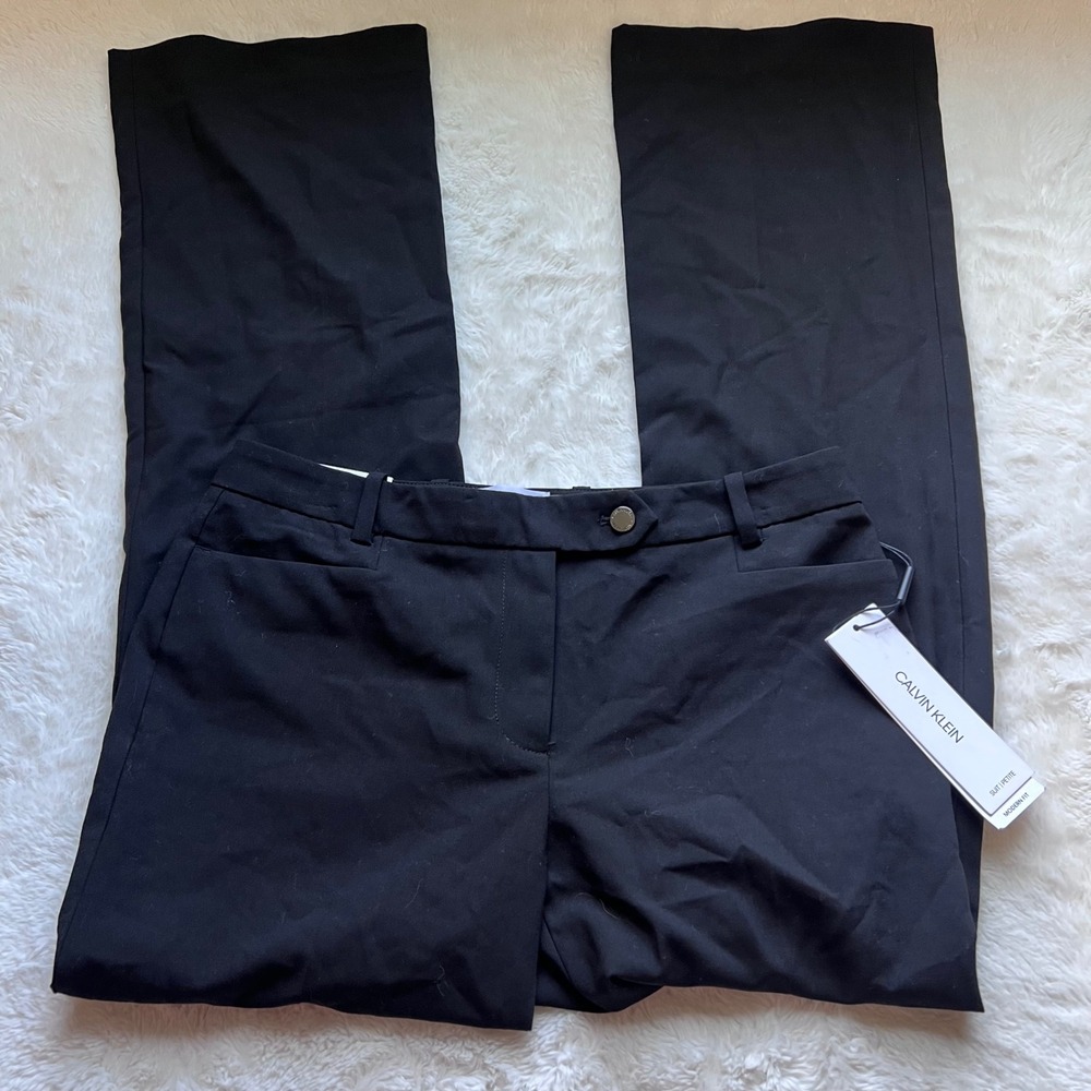 Calvin Klein Modern Fit Dress Pants Black Straight Leg CPE3036A Womens 6P NEW